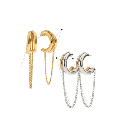 Orecchini cerchio catena