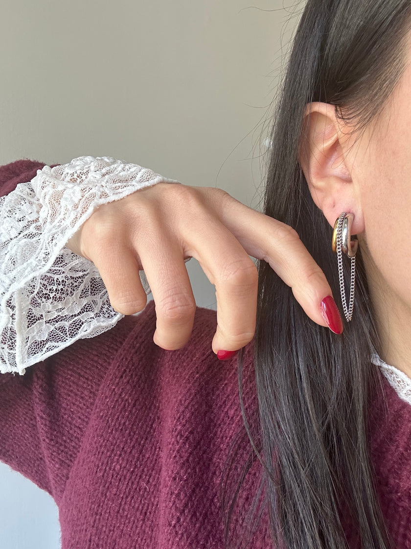 Orecchini cerchio catena