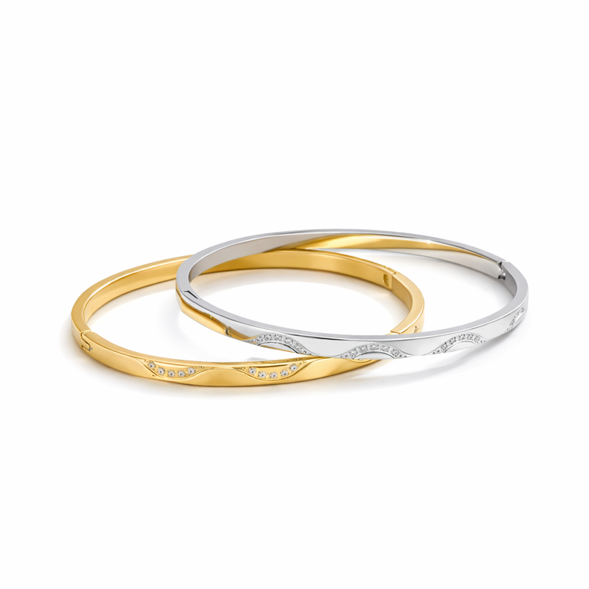 Bracciale rigido dettaglio strass