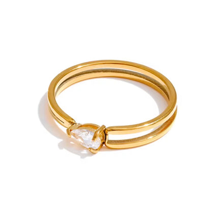 Anello slim pietra luminosa